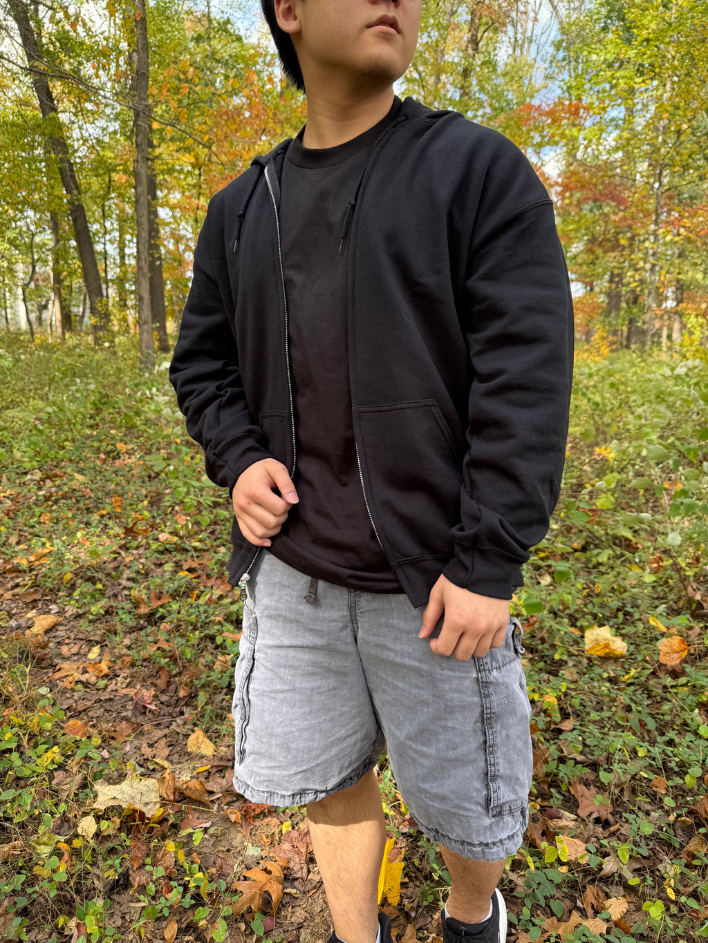 Black Casual Climber Zip-Up Hoodie