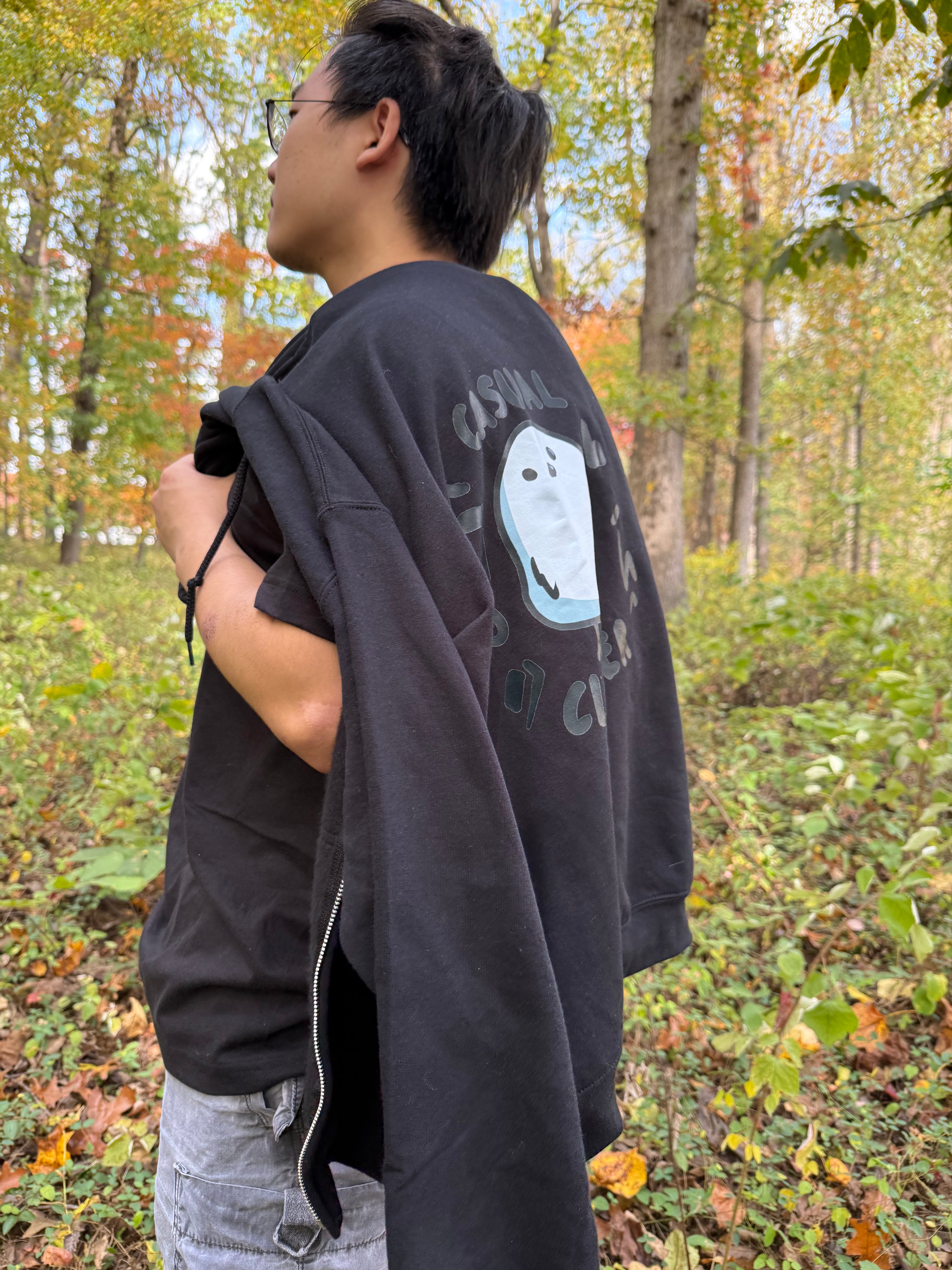 Black Casual Climber Zip-Up Hoodie