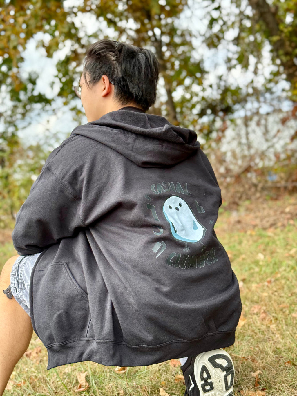 Black Casual Climber Zip-Up Hoodie