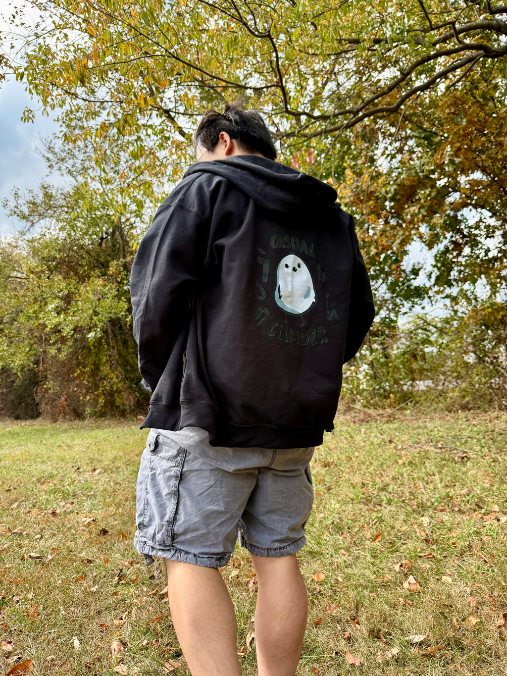 Black Casual Climber Zip-Up Hoodie